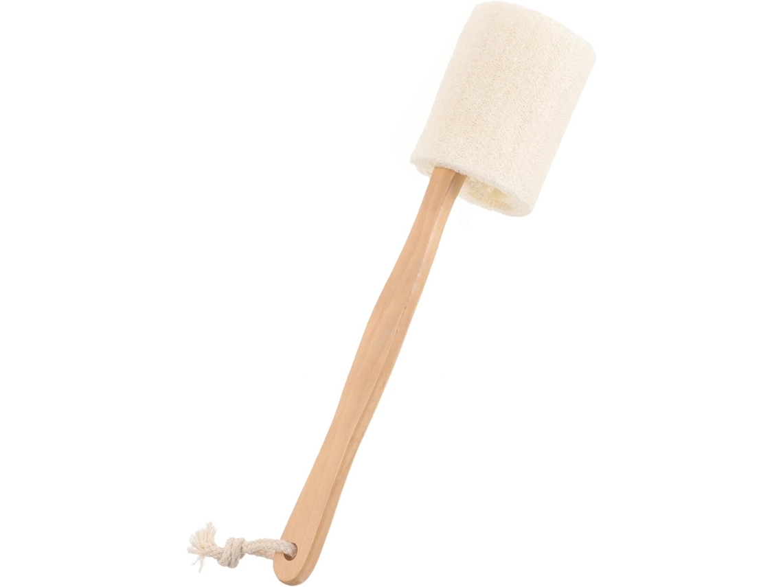 Escova De Banho Toyvian Luffa, Bastão Natural, Cabo Longo De Madeira, Escova Esfoliante, Limpeza Completa Do Corpo