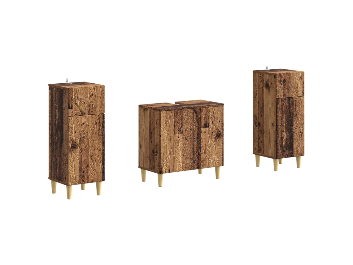 Vidaxl Conjunto De Armário De Banheiro Com 2 Peças Delft