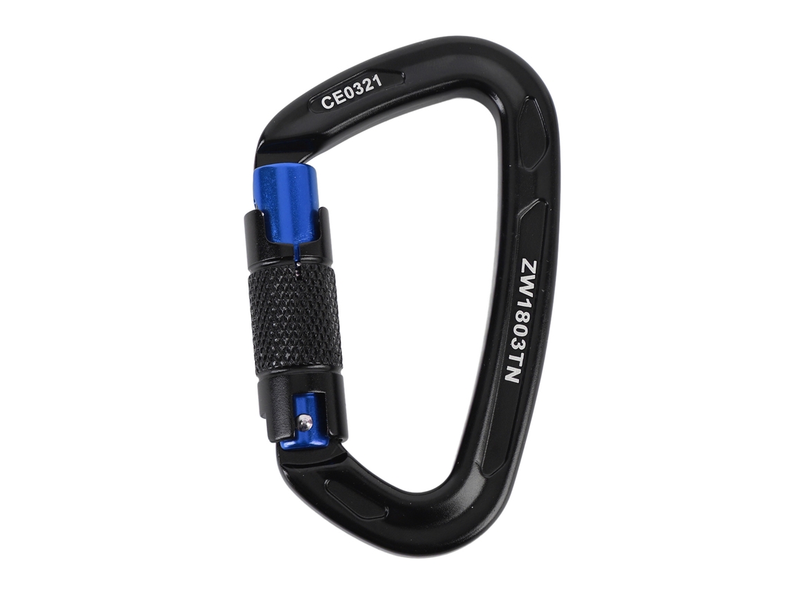Clips de Escalada Business, com trava automática, 25kn, preto e azul (S/MARCA)