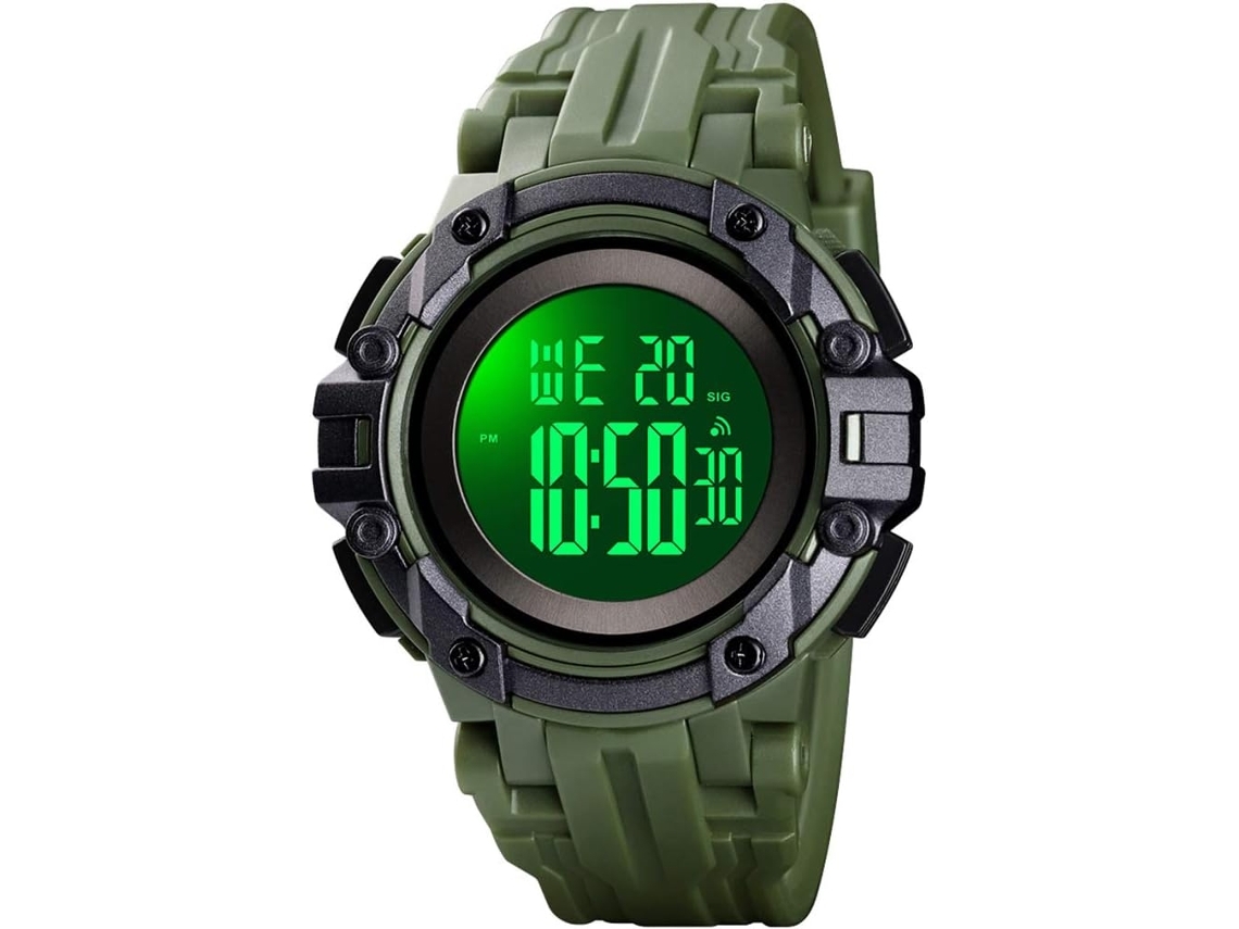 Relógio Digital Militar Masculino Calendário Cronógrafo Led Retroiluminação 50M Relógio Desportivo À Prova D Água