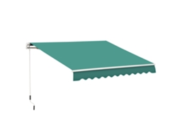 Toldo Manual Retrátil 295x245cm com Manivela Verde S/MARCA