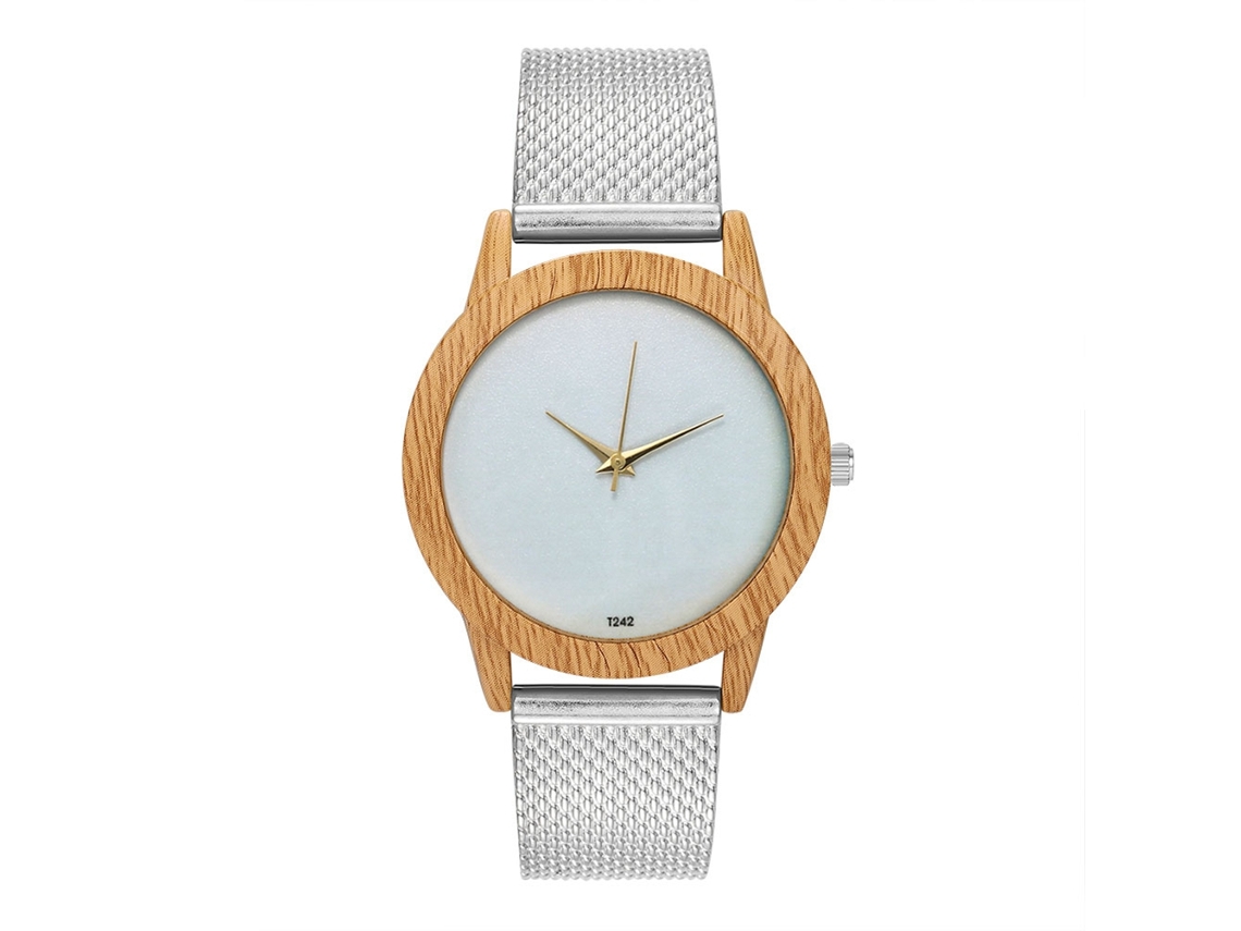 Reloj De Cuarzo Unisex Con Correa De Silicona Dial Redondo Casual Oro Rosa