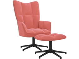 Relaxing Chair With Stool, Relaxing Chairs With Stools Vidaxl Cor-de-rosa Veludo
