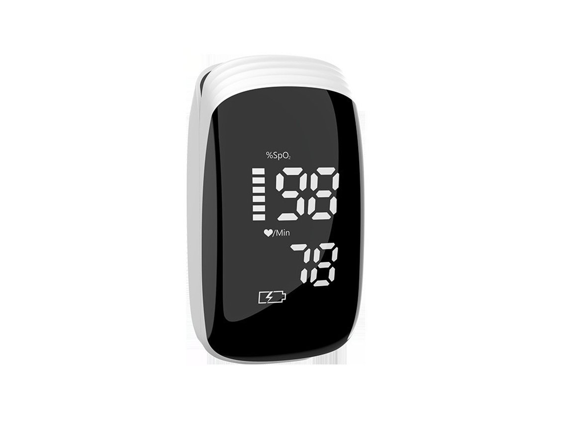 Oxímetro De Dedo Recarregável Branco, Medidor Spo2 E Pulso, Design Minimalista E Portátil