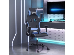 Vidaxl Cadeira Gaming De Massagens Tecido Preto E Azul
