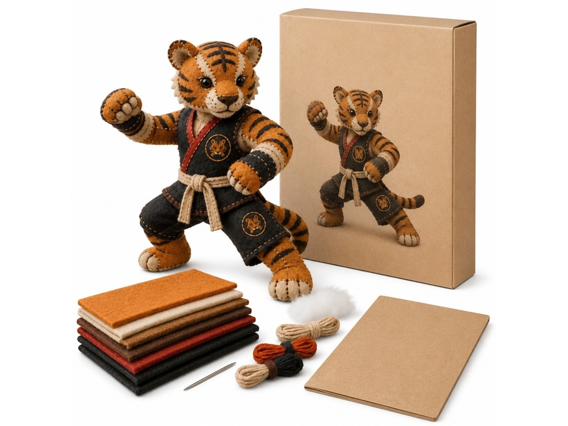 Kit De Costura E Patchwork (tigre De Artes Marciais)