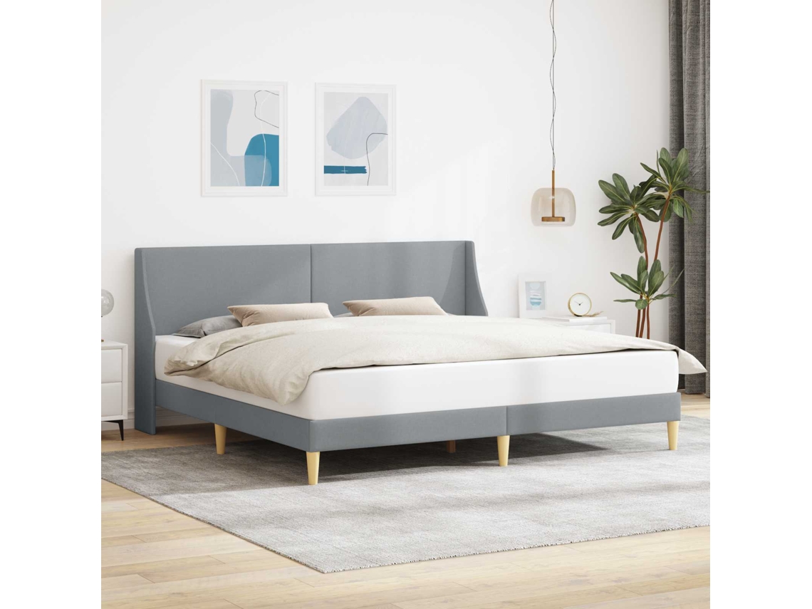 Vidaxl Estrutura Da Cama Liso Com Cabeceira Placa De Conexão