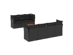 Garden Sofa Set, Garden Sofa Sets Vidaxl Preto Rattan / Vime (n/a)