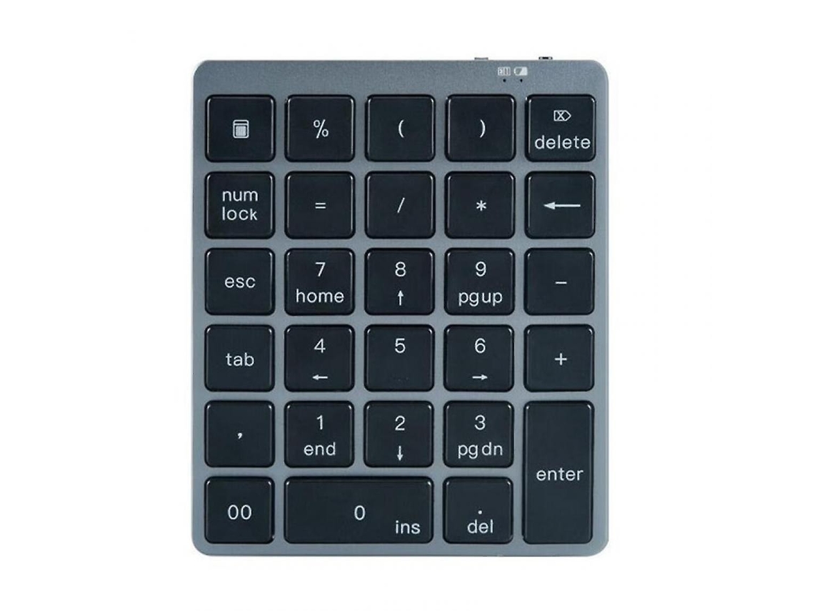 Teclado Numérico Portátil Bluetooth De Liga De Alumínio Com 28 Teclas, Hub Usb E Divisor Para Ipad E Celular | Teclado Ly Ebike (preto)