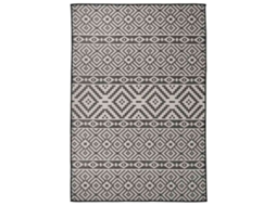 Vidaxl Tapete De Tecido Plano Para Exterior 160x230 Cm Riscas Pretas
