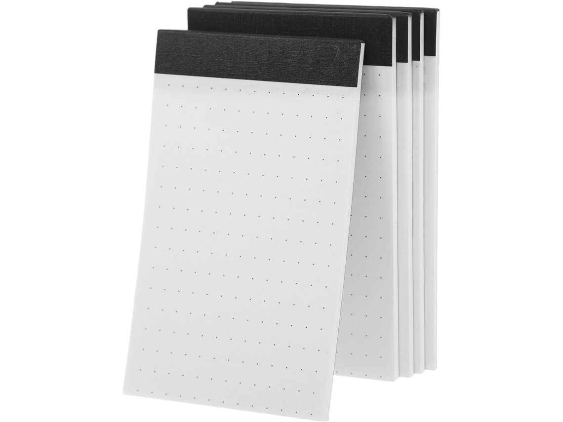 5 Peças Carnet De Notes Autocollant A7 Papier Pointillé Blanc, Formato Mini Notebook Para Escritório E Uso