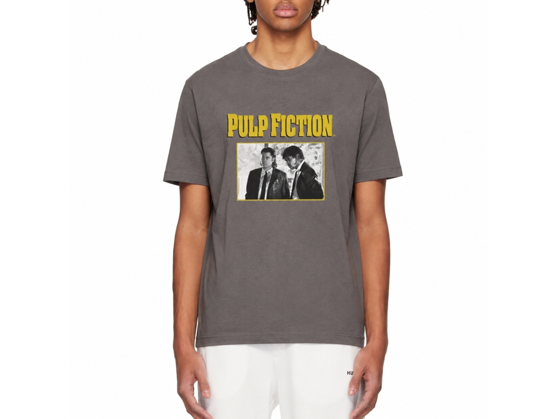 Rockinstone Men's T-shirt Pulp Fiction Scenes Graphic Print Tee Dark Shadow Size:s