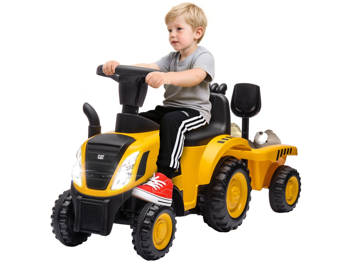 Camion Giocattolo Para Bambini 12-36 Mesi Con Pala E Rimorchio, Em Pp E Metallo, 91x29x44 Cm, Giallo