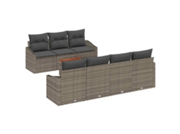 Conjunto 8 Conjunto De Móveis De Jardim Vidaxl Cinzento Vime Pe (233 X 62 X 69 Cm)