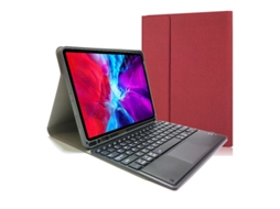 Lurelia Capa Com Teclado Bluetooth Para Ipad Air2 Bipartida Com Touchpad E Retroiluminação 7 Cores, Layout Pt, Vinho