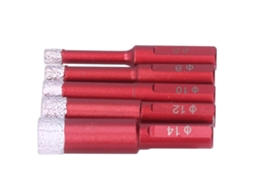 Set De 5 Brocas Diamante Com Mango Triangular Para Furadeira Seca E Úmida Em Granito E Cerâmica