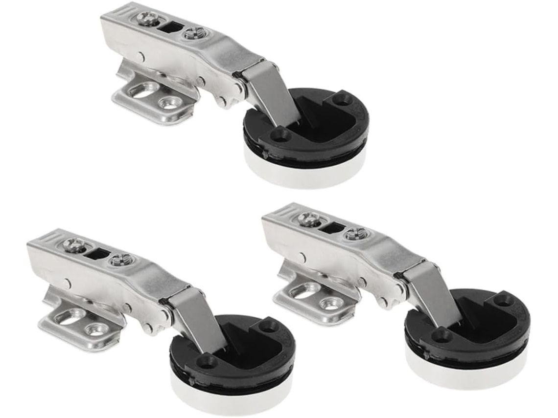 Conjunto De 3 Dobradiças Fechamento Suave Para Portas Vidro, Com