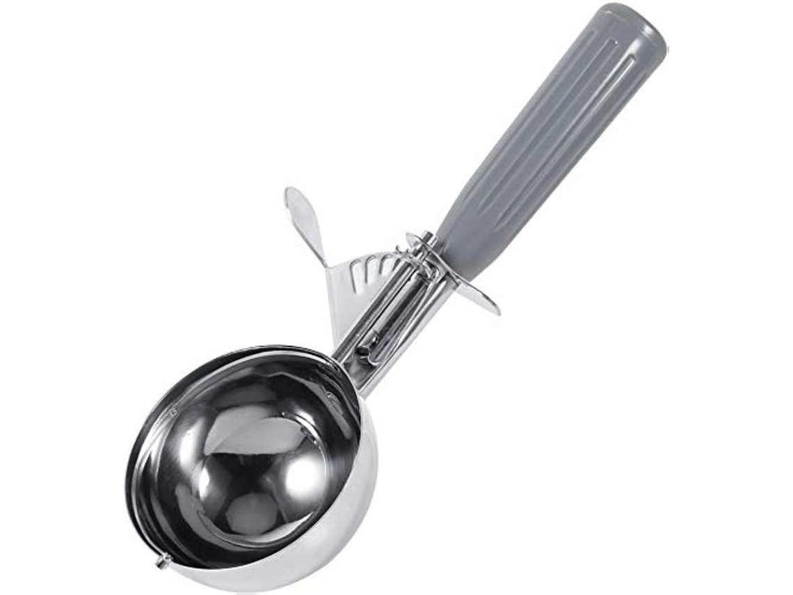 Cuchara de Acero Inoxidable para Sorvete e Purê de Batata com Mango Antideslizante e Alavanca de Liberação