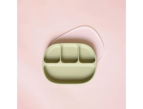 Prato De Silicone Com Divisórias E Base Aderente Olive Inaie Pcd Oli