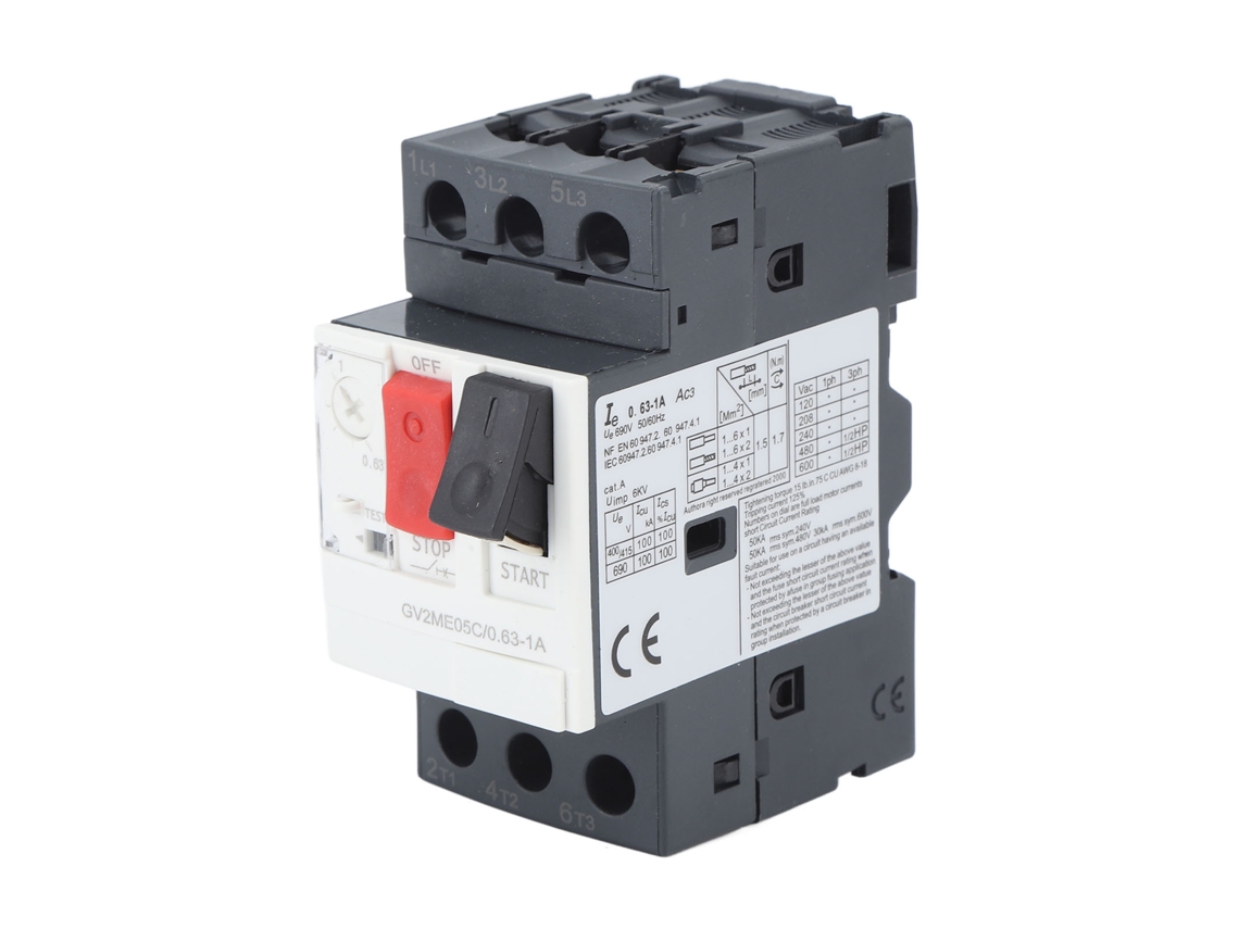 Disyuntor De Circuito De Motor Proteção Contra Sobrecarga E Curto-circuito Interruptor De Arranque Ac690v Gv2 Me05c 0.63‑1a