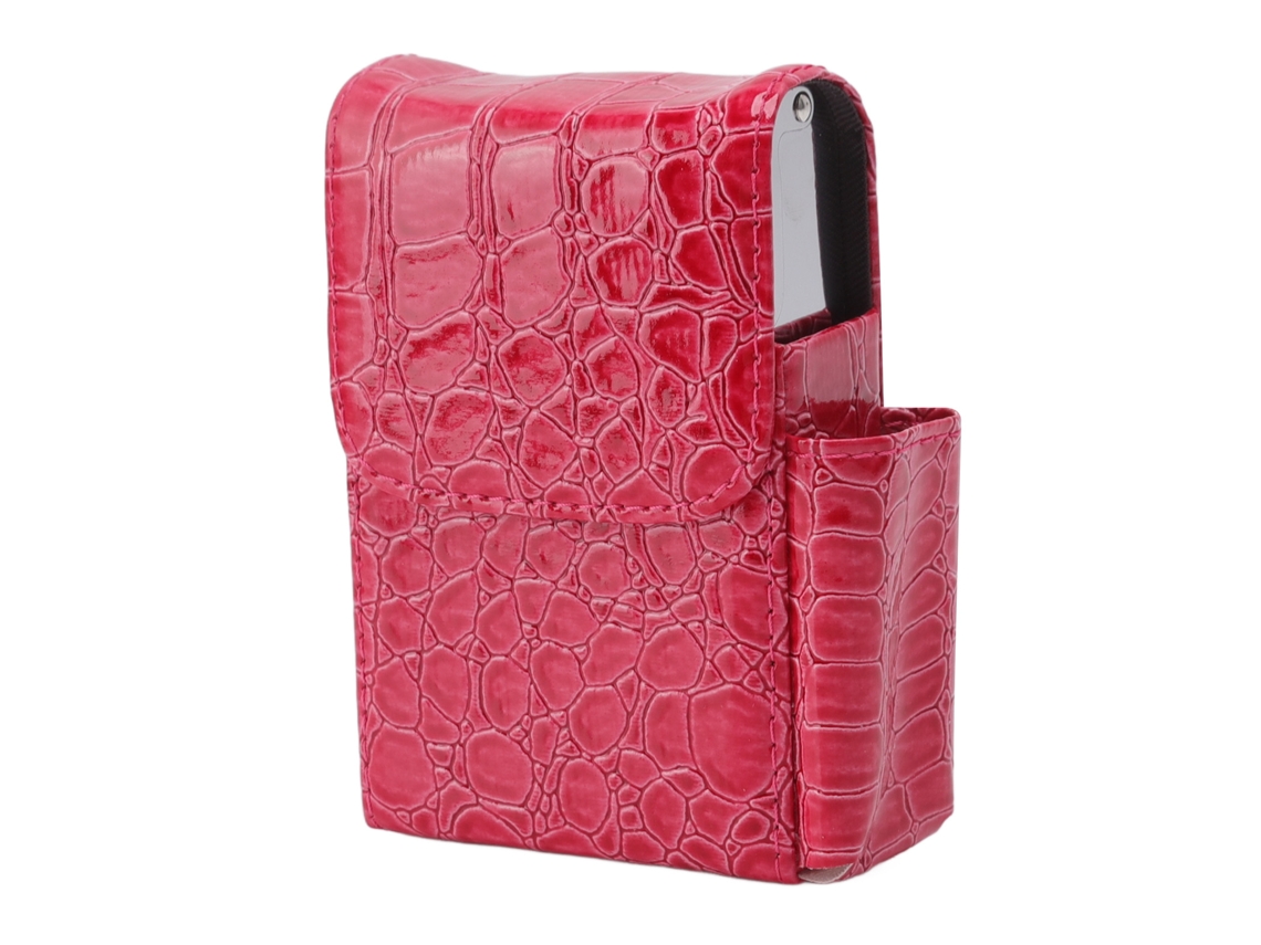 Caixa de Cigarros de Couro Pu Multifuncional Capacidade 20 Cigarros Portátil Case de Cartões Vermelho Rosa | S/MARCA