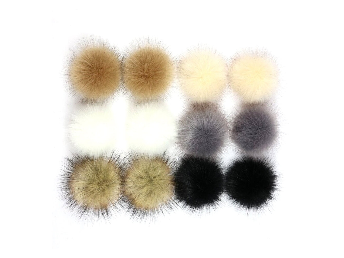 12 Bolas De Pelúcia De Pele Sintética, 10 Cm