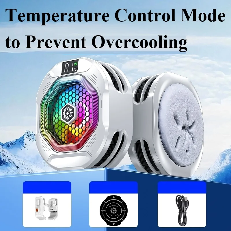 (branco) Resfriador De Celular Com Clipe Magnético Para Cubos De Gelo Para Controle De Temperatura