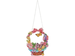 Kit Decoração 5d Suspenso Em Forma De Papillon E Panier De Fleurs 19 X 23 Cm