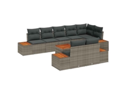 Maison Exclusive - Conjunto De Sofá De Jardim 8 Pcs Cinzeto Polirattan