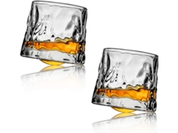 Conjunto De 2 Copos De Whisky Giratórios Em Vidro Transparente, Ideais Cocktails, Restaurantes E Vinho.