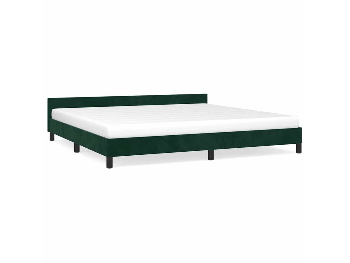 Bed Frame With Headboard, Bed Frames With Headboard Vidaxl Verde Veludo (200 X 200 Cm)