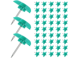 Heallily Conjunto De 50-tachinhas Em Formato Estrela Cinco Pontas, Em Plástico Verde E Metal, Para Quadros De Cortiça E