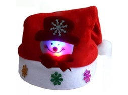 Gorro De Papai Noel Luminoso Para Crianças Com Adesivos De Natal Estilo Moderno