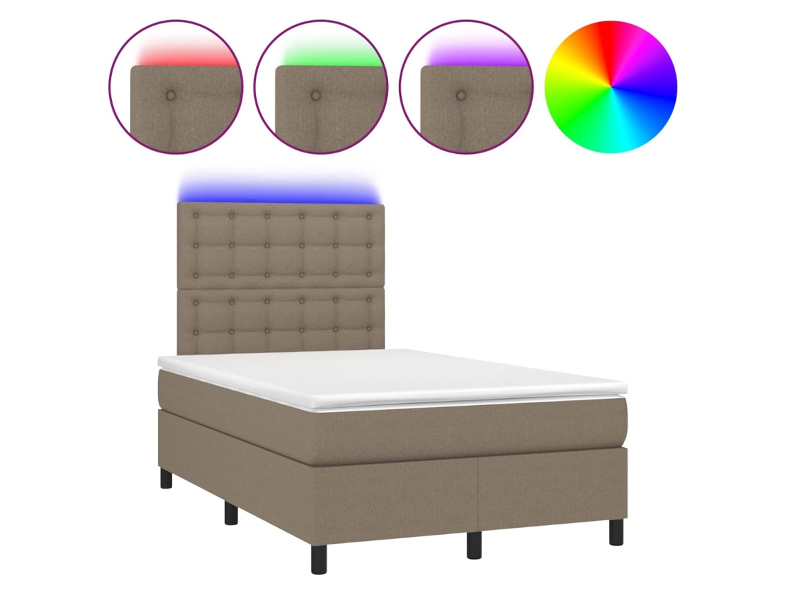 Box Spring Bed, Box Spring Beds Vidaxl Cinzento-acastanhado Tecido (120 X 200 Cm)