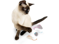Brinquedos para Gatos, Ratos com Erva dos gatos, Embalagem 3 Unidades, Ideal para Crianças, Educativo, Sustentável STELASPLEN