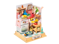 Kit De Modelo De Casa De Bonecas Em Madeira Tasteful Life (cozinha), 56 Peças, 7x7x9 Cm