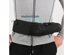Pochete preta, grande capacidade, leve, vários bolsos, malha elástica, corrida, esportes, Slowmoose