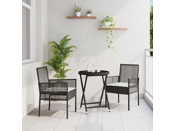 Vidaxl Conjunto Bistro De Jardim 3 Unid. Preto Vime Pe