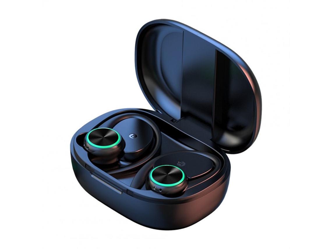 Auriculares Bluetooth True Wireless R201 Display Digital Estéreo Alta Fidelidade Música Gancho para Negócios desportos Preto
