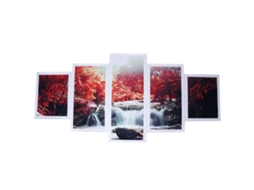 Kit de 5 Peças de Quadros Decorativos para Parede com Paisagem de Cachoeira e Riacho para Diferentes Aplicações e Usos CHABERLU