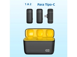 Microfone Bluetooth Portátil Sem Fio , Microfone de Lapela Omnidirecional MDUG (tipo C)