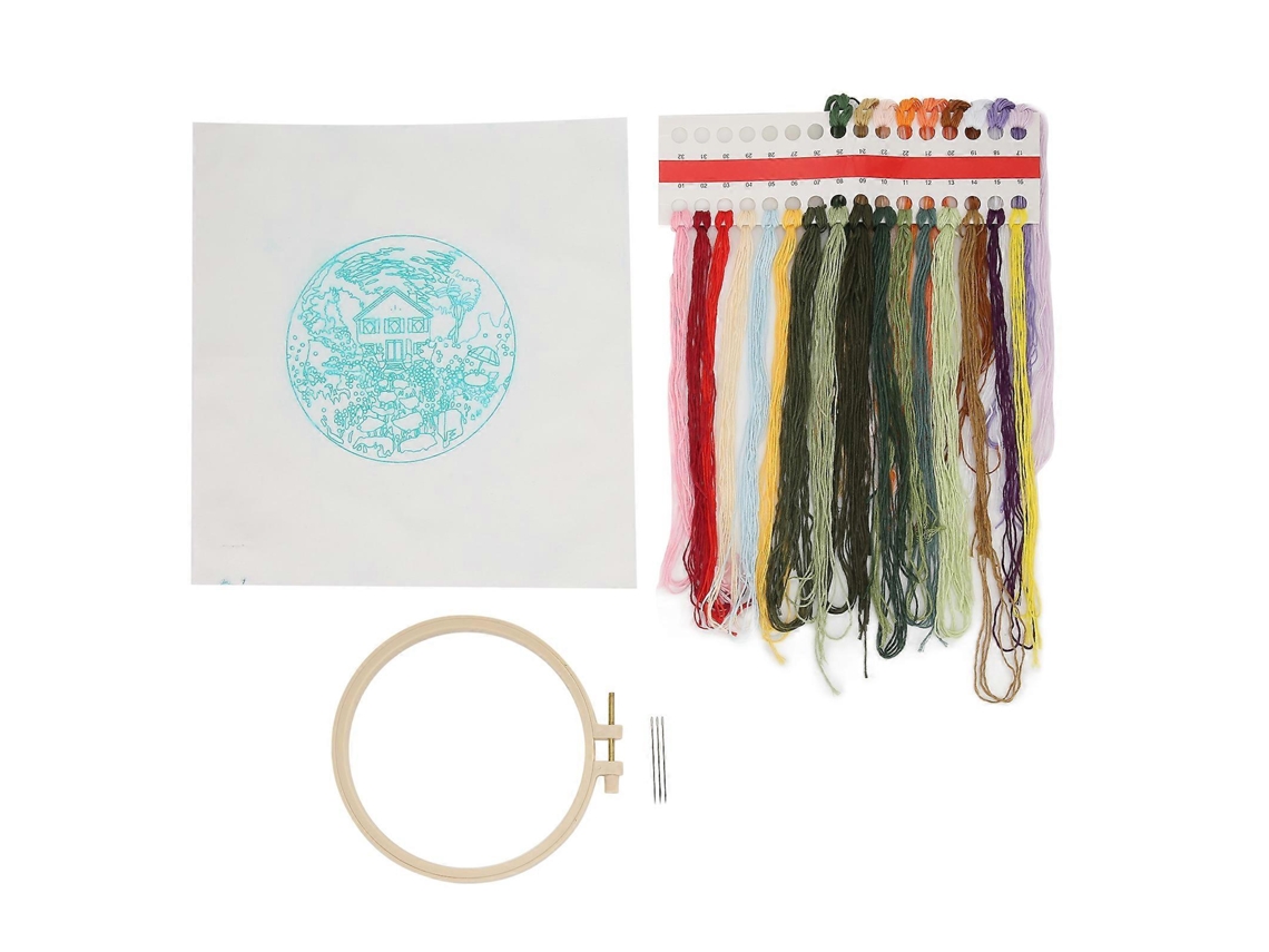 Bordado Impresso Simples Tridimensional Clássico Lindo Kit De Bordado Para Decoração De Casa Presente Verão Jardim Yemaa Slowmoose