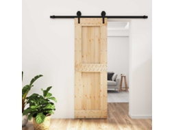 Vidaxl Porta Deslizante Natural E Preto 70 X 210 Cm