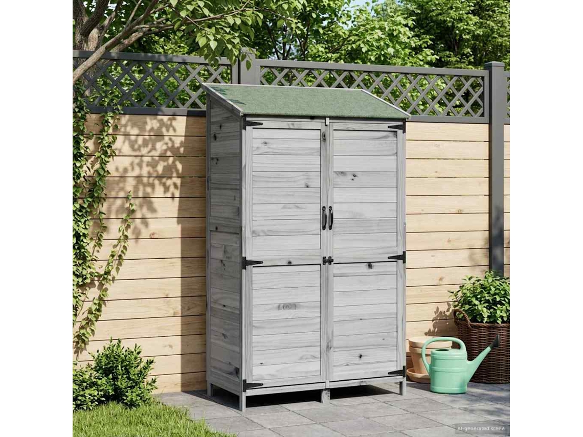 Vidaxl Galpão De Jardim Com Telhado Cinzento 106,5 X 56 X 176 Cm