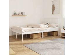 Vidaxl Estrutura De Cama Com Cabeceira 120x200 Cm Metal Branco