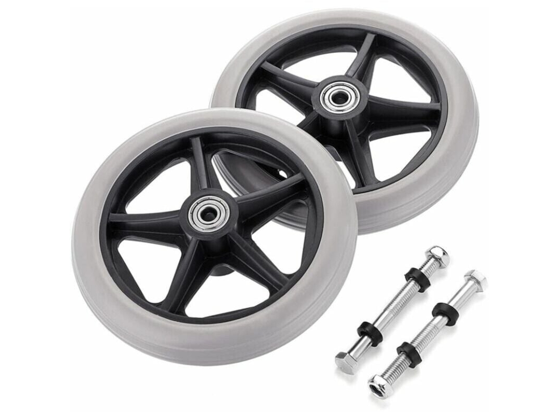 Two 6-inch Wheelchair Front Wheels – Non-slip Replacement Wheels For Walking Aids