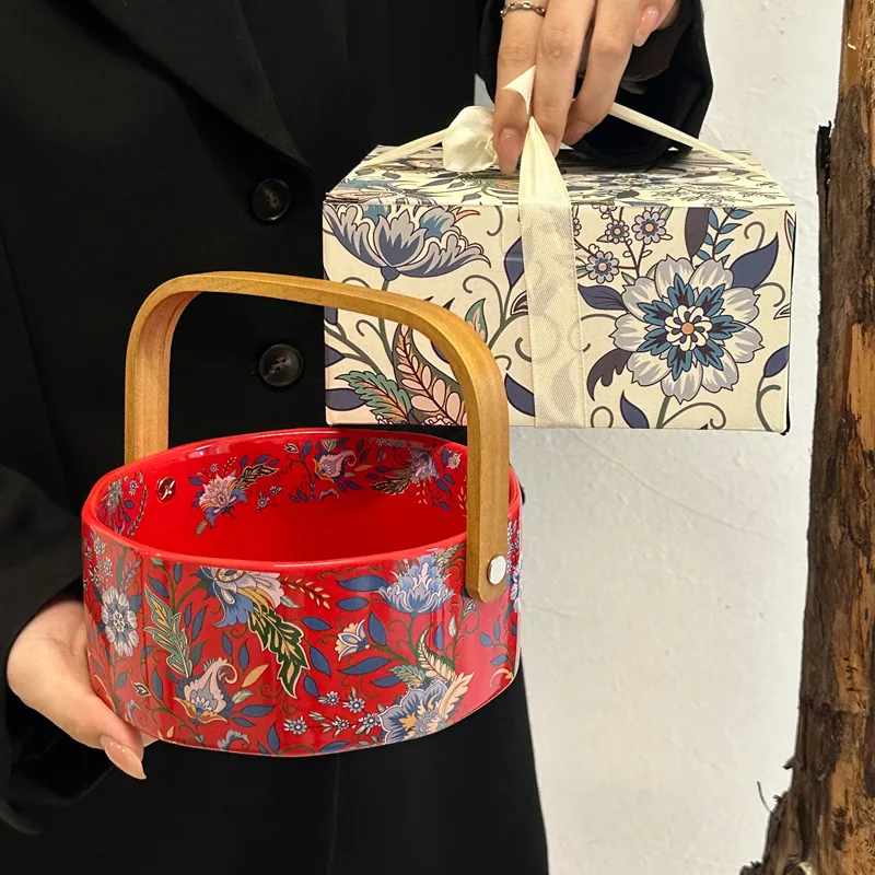 Cesta de Frutas de Cerâmica, Estilo Retrô, Linda Fruteira para Cozinha MDUG (caixa de Presente Vermelha)