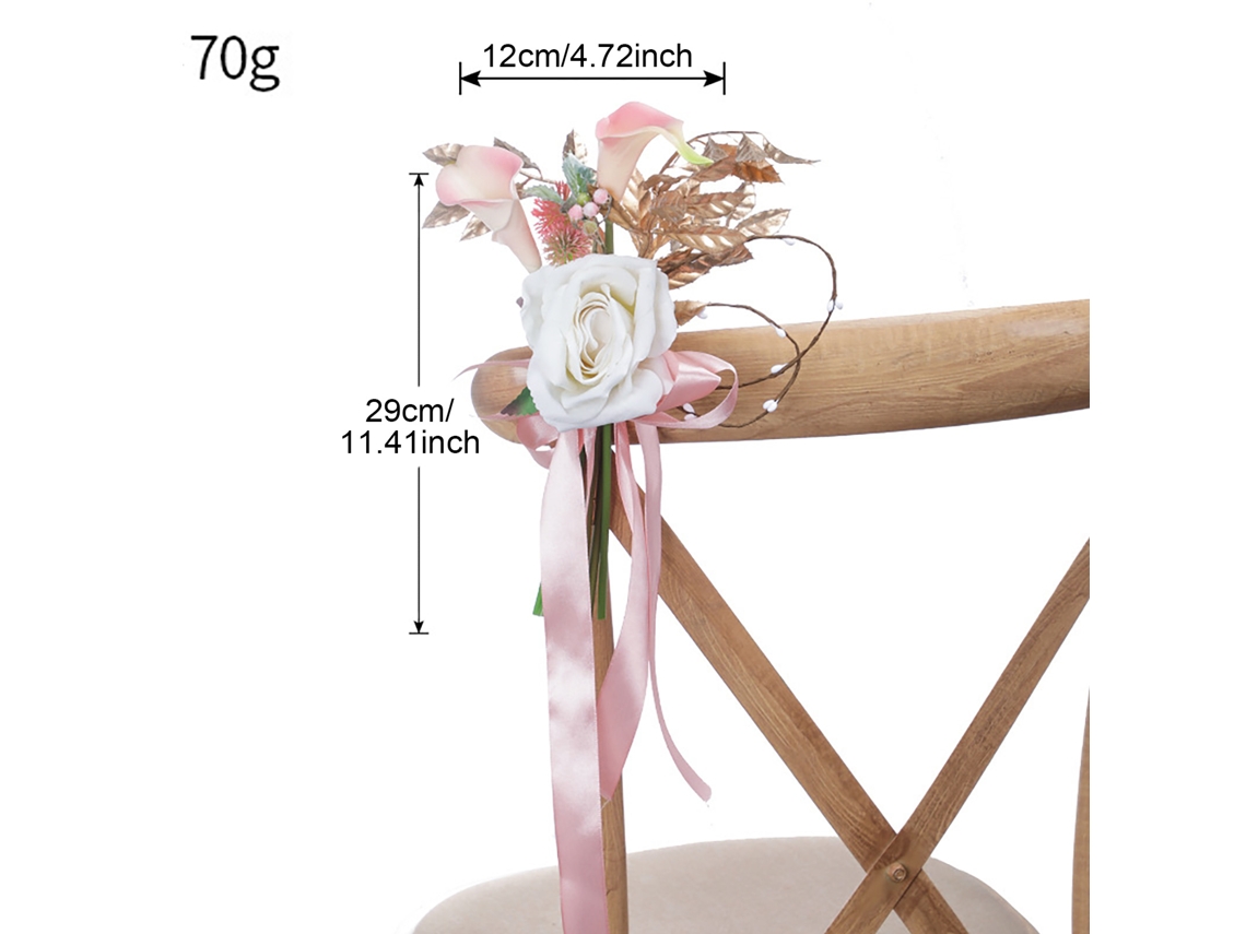 Flor De Cadeira De Casamento Simulação Ocidental Rosa