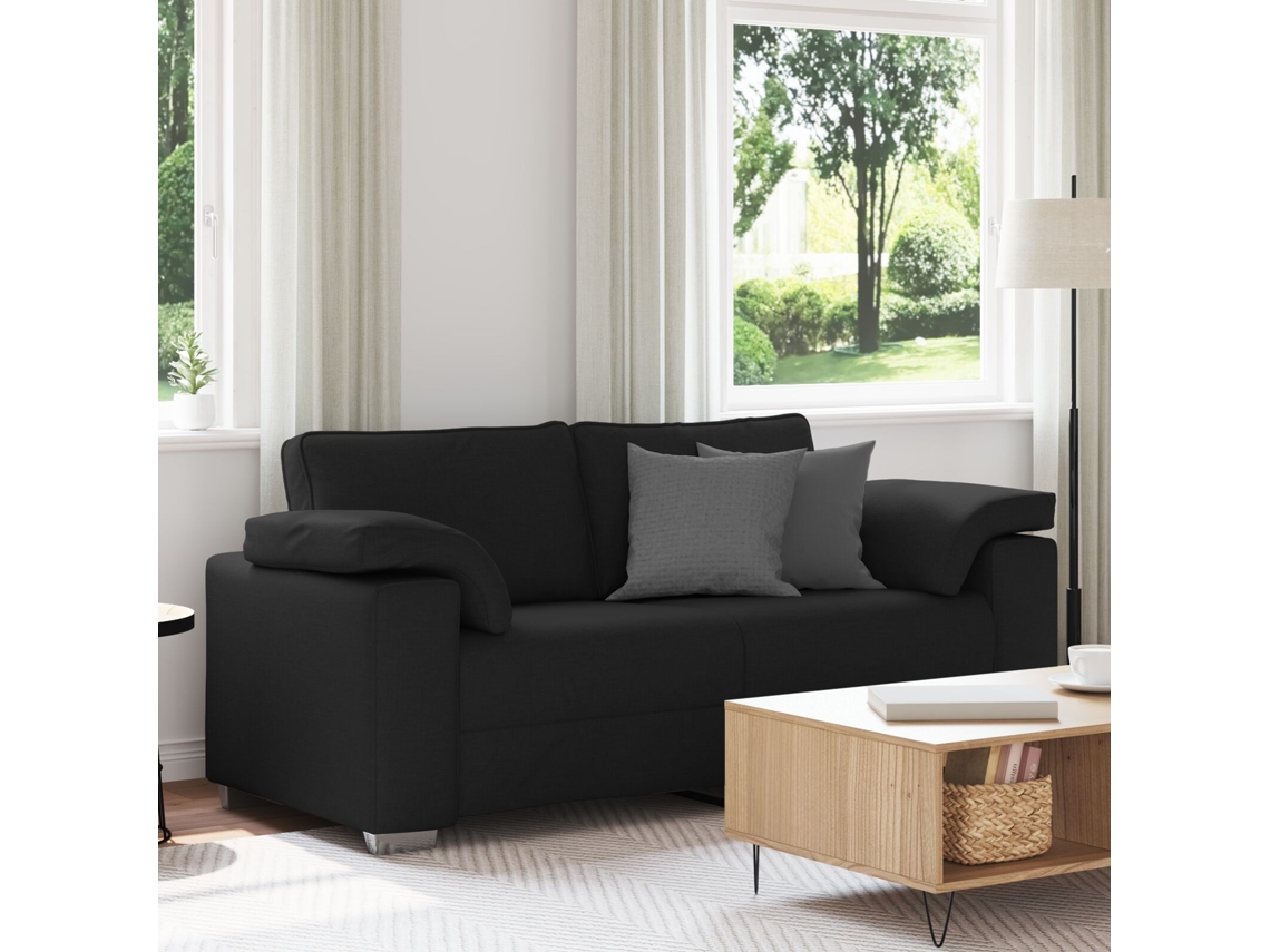 Sofá Loveseat | Sofá De Casal Preto 140 Cm Em Tecido Wsd760133 Lovely Home