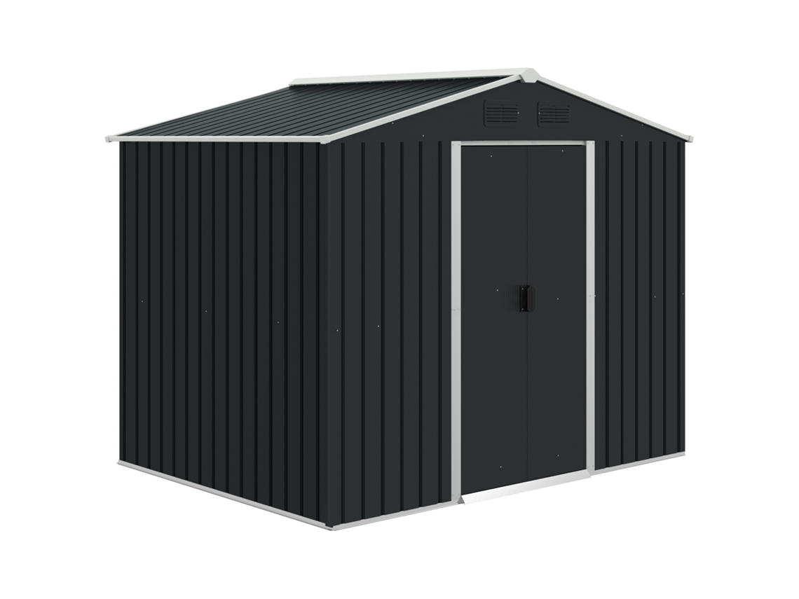 Abrigo De Armazenamento Aço Galvanizado E Pp Cor Cinzento 236x174x190 Cm Outsunny
